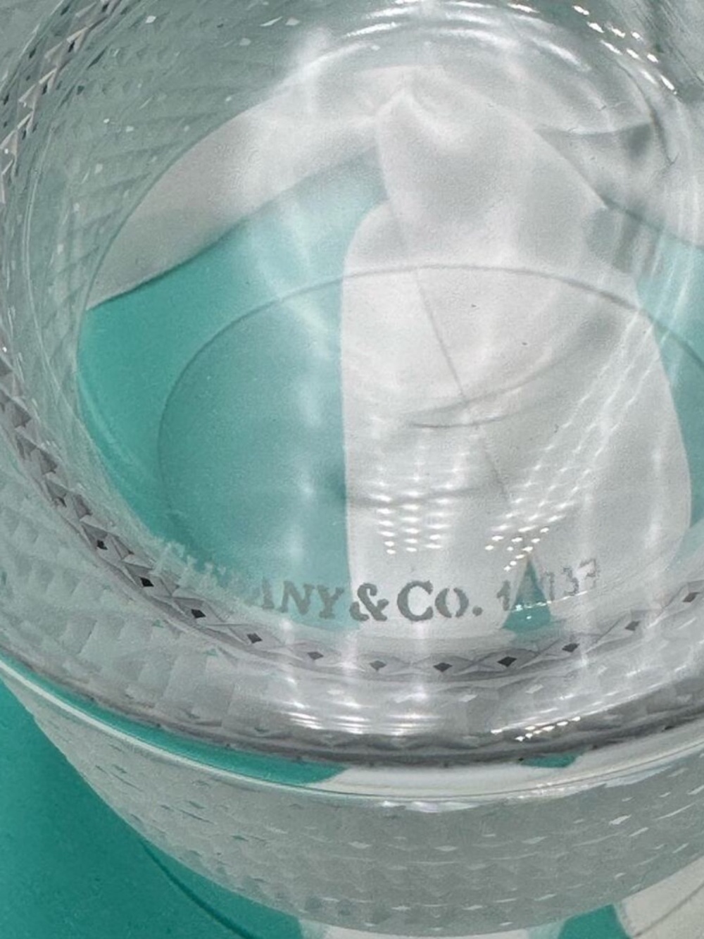 NEW - Tiffany & Co. Diamond Point Lead Crystal Glass One Double Old Fashioned 4” - Picture 5 of 10
